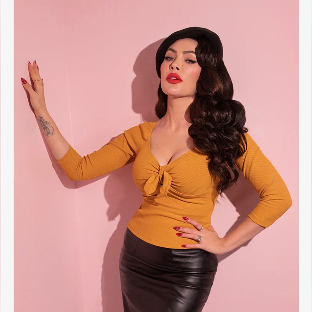 Vixen Tie Me Up Top in Mustard